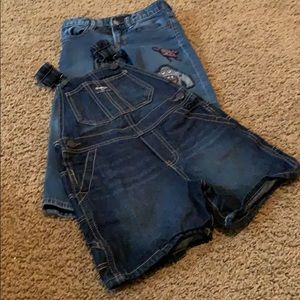 New Oshkosh overalls size 4 and used Gap jeans